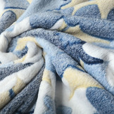 Coral Fleece Grote Bloemen Blauw