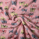 Coral Fleece Butterflies Pink