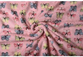 Coral Fleece Schmetterlinge Rosa