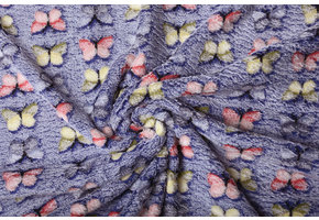 Coral Fleece Schmetterlinge Kobaltblau