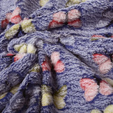 Coral Fleece Butterflies Cobalt Blue