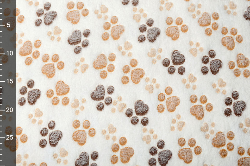 Coral Fleece Dog Paws White