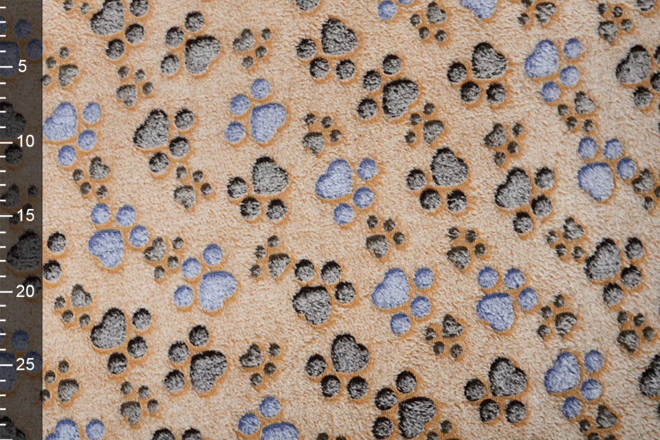 Coral Fleece Dog Paws Mocha Brown
