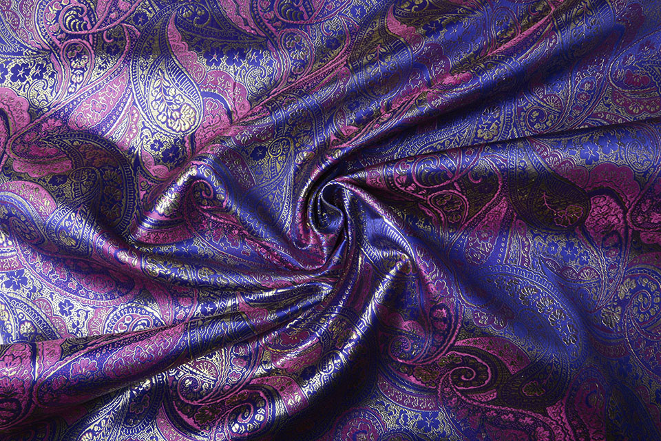 Brokaat Charlotte Paisley Kobaltblauw