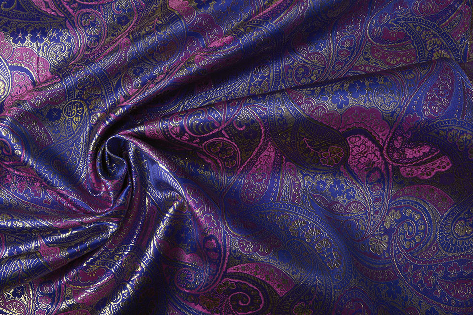 Brokaat Charlotte Paisley Kobaltblauw