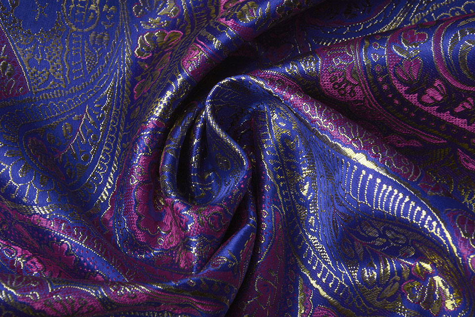 Brokaat Charlotte Paisley Kobaltblauw