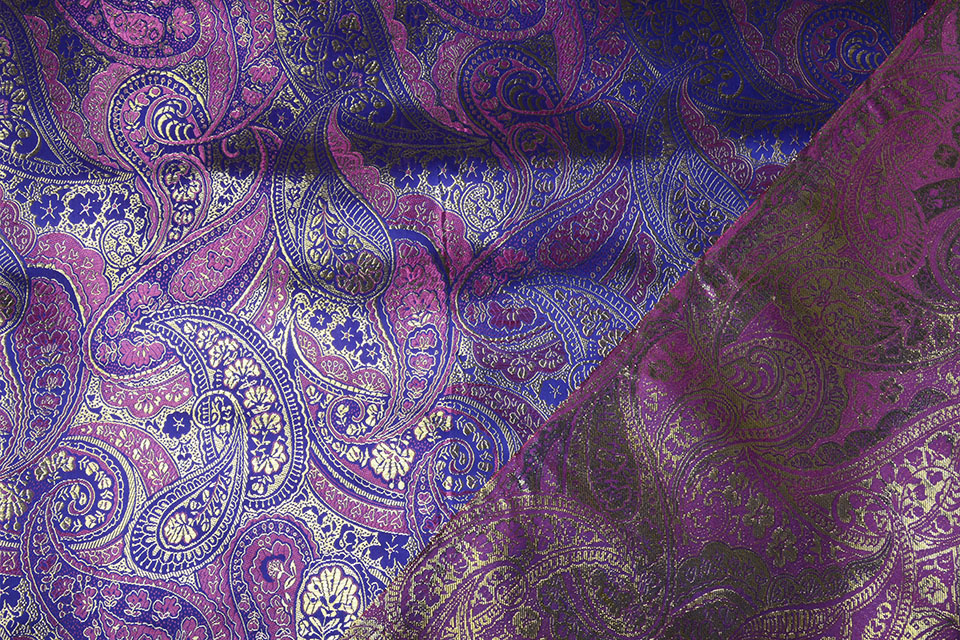 Brokaat Charlotte Paisley Kobaltblauw