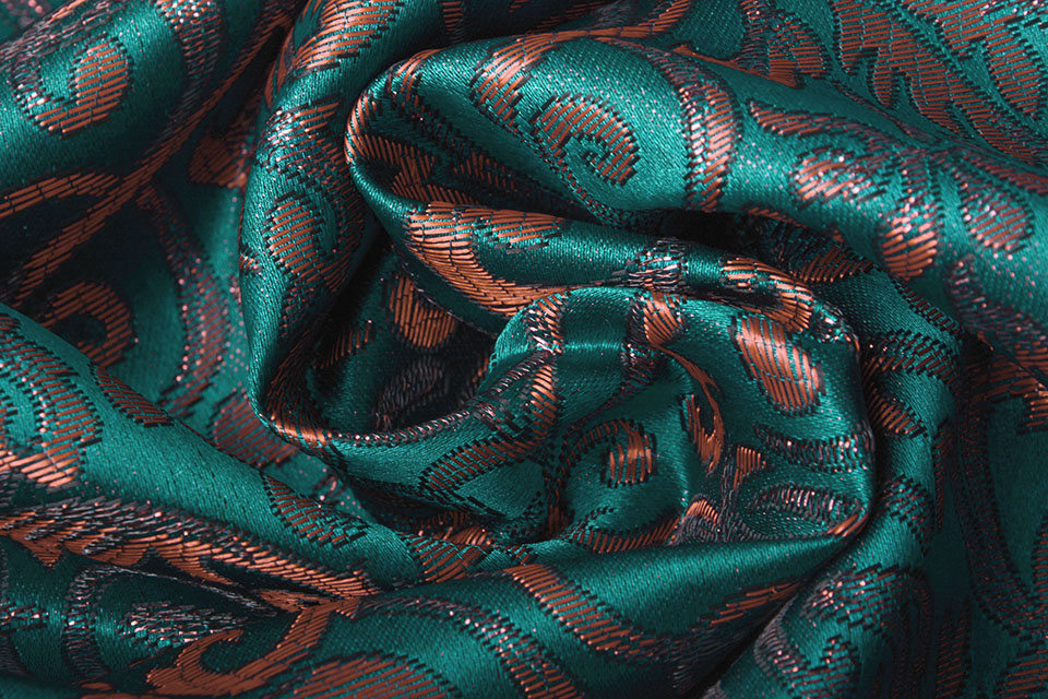 Brokaat Swirl Ornament Zeegroen