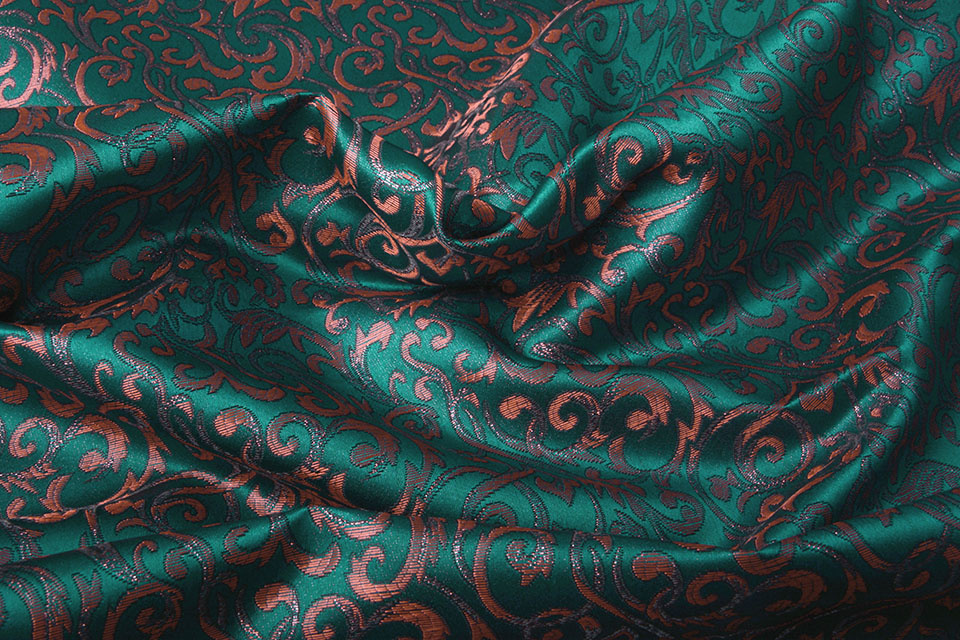Brokaat Swirl Ornament Zeegroen