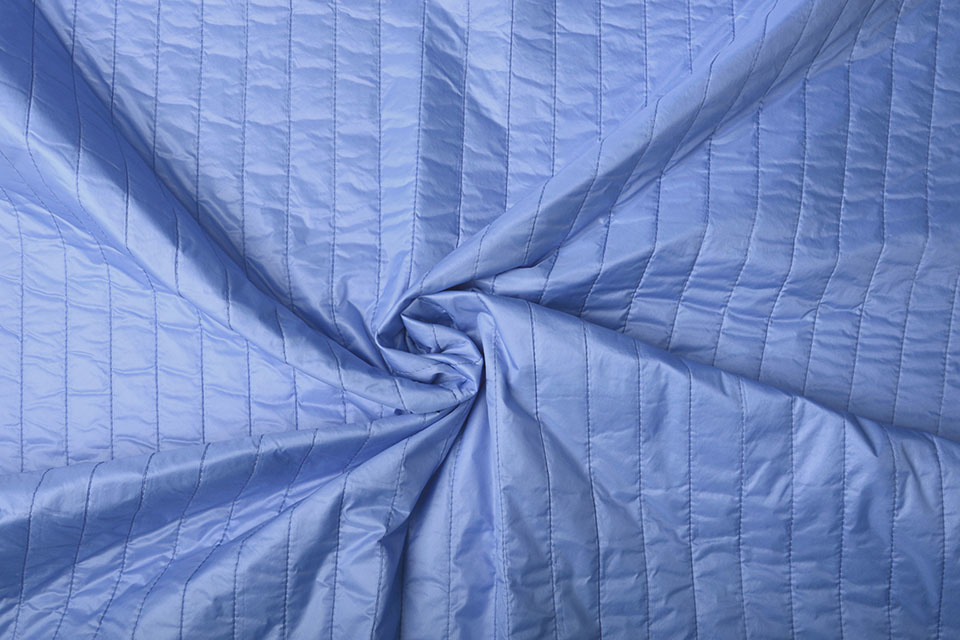 Double Sided Quilted Jacket Fabric Dark Baby Blue