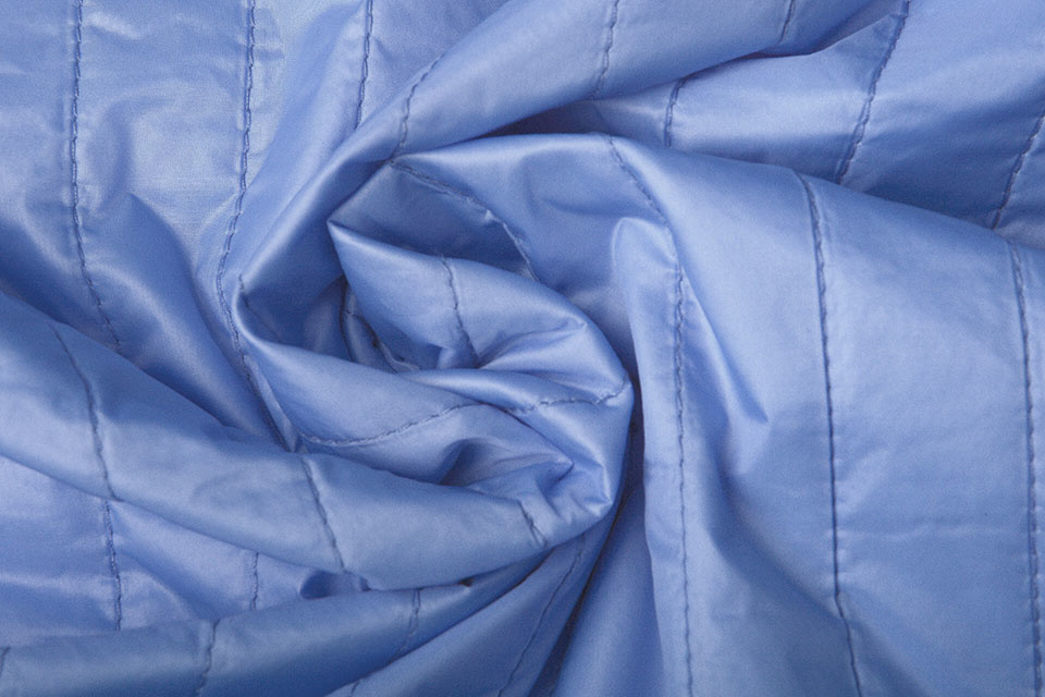 Double Sided Quilted Jacket Fabric Dark Baby Blue