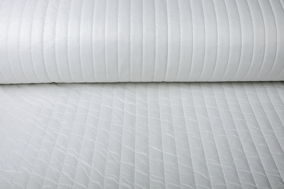 Double Sided Quilted Jacket Fabric White