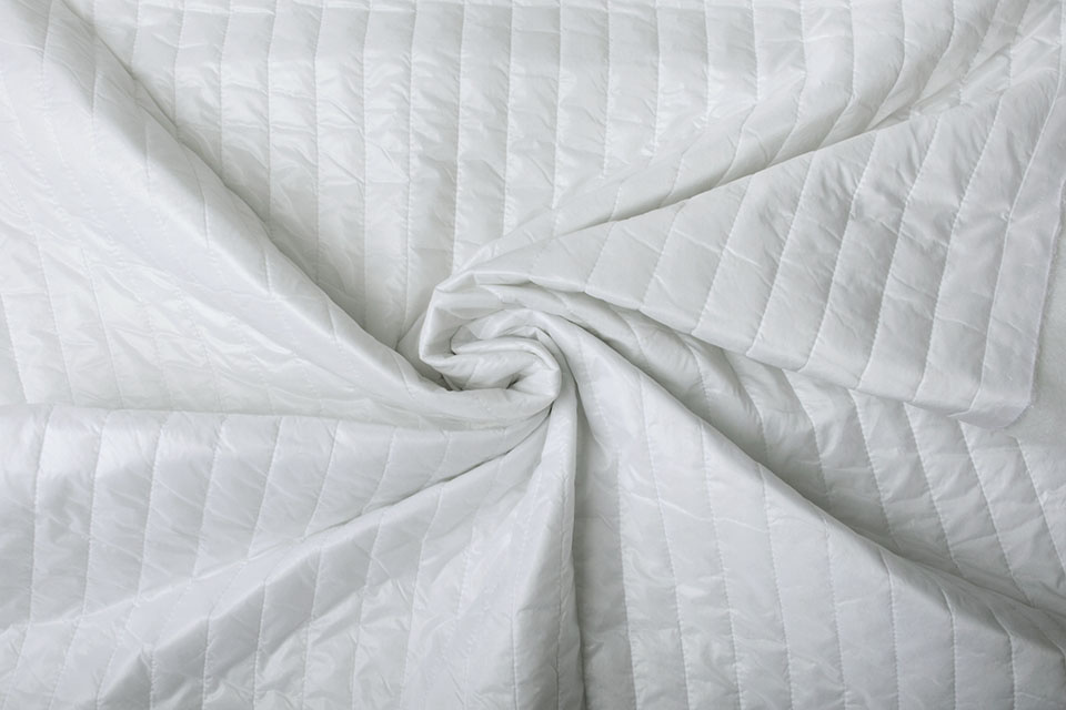 Double Sided Quilted Jacket Fabric White