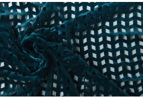 Samt Mesh Karo Petrol