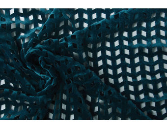 Samt Mesh Karo Petrol