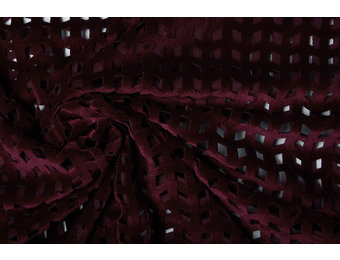 Samt Mesh Karo Bordeaux