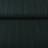 Gebreide Kabel Stof Tricot Donker Groen