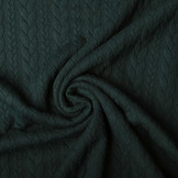 Knitted Cable Fabric Tricot Dark Green