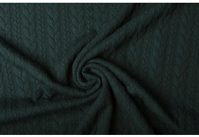 Gebreide Kabel Stof Tricot Donker Groen