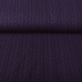 Knitted Cable Fabric Tricot Dark Purple