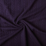 Knitted Cable Fabric Tricot Dark Purple