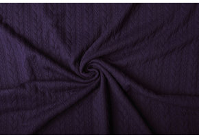 Knitted Cable Fabric Tricot Dark Purple