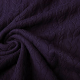 Gebreide Kabel Stof Tricot Donker Paars