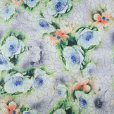 Brokat Ziermotiv Kiemura Silber Grün