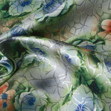 Brokat Ziermotiv Kiemura Silber Grün