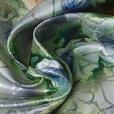 Brocade Ornamental Motif Kiemura Silver Green