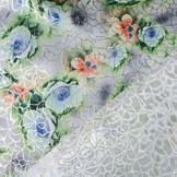 Brokaat Siermotief Kiemura Zilver Groen