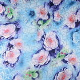 Brokaat Siermotief Kiemura Blauw Paars