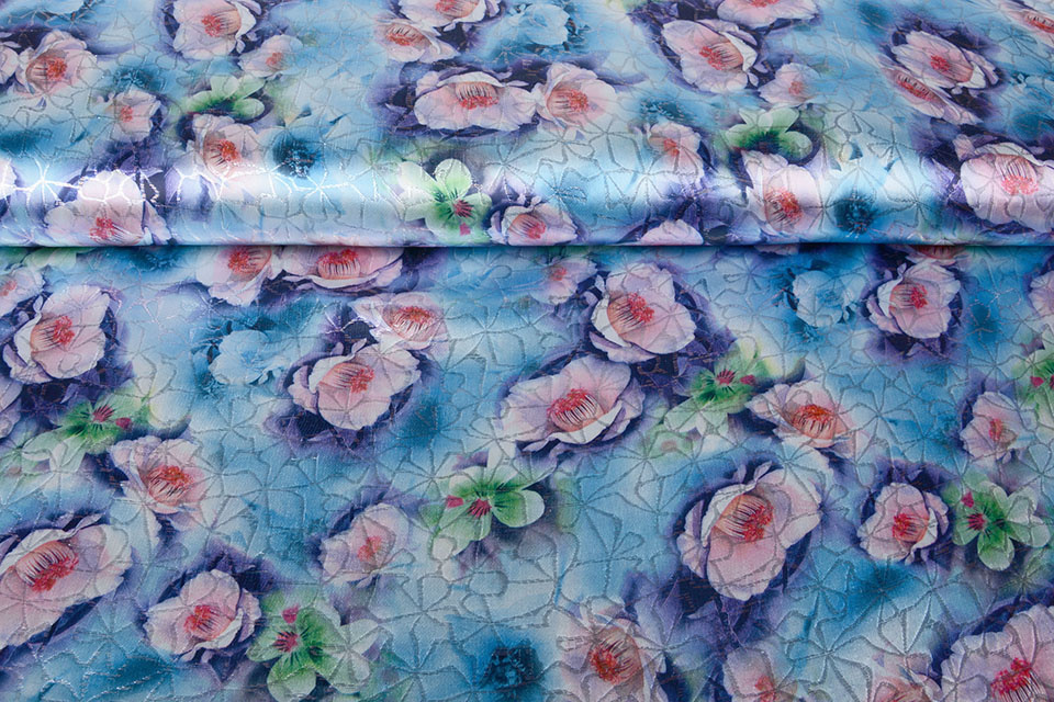 Brocade Ornamental Motif Kiemura Blue Purple