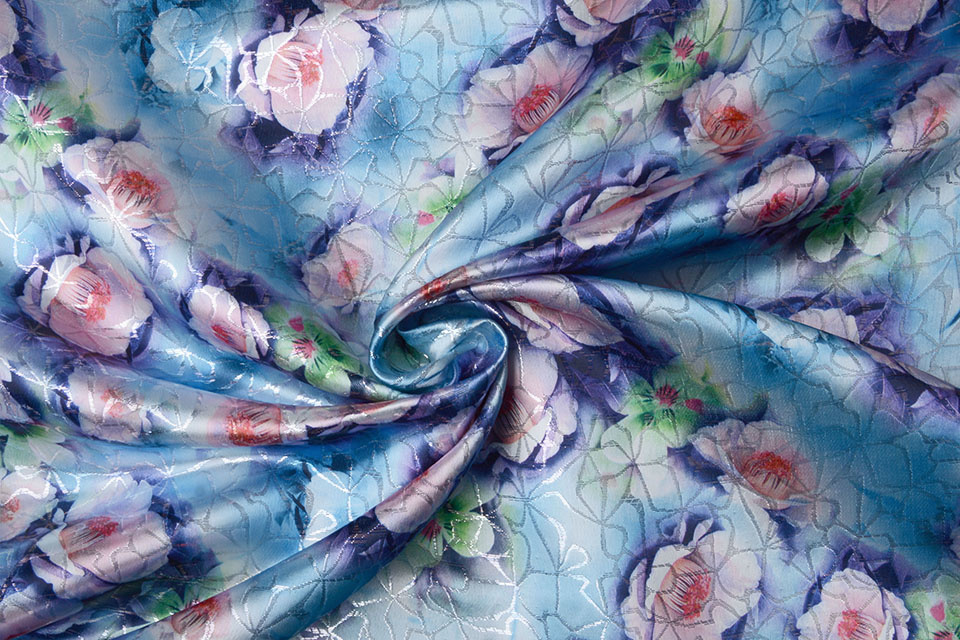 Brocade Ornamental Motif Kiemura Blue Purple