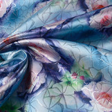 Brokaat Siermotief Kiemura Blauw Paars