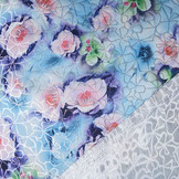 Brokaat Siermotief Kiemura Blauw Paars