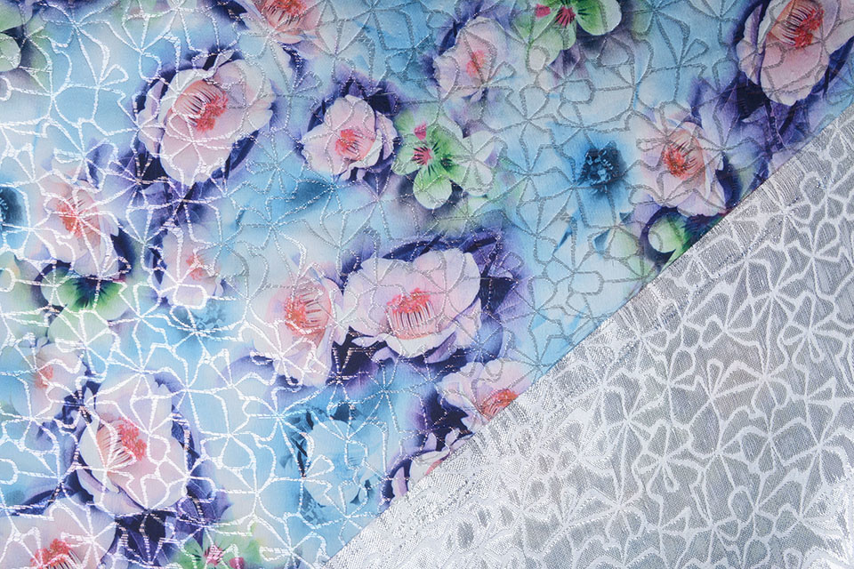 Brocade Ornamental Motif Kiemura Blue Purple
