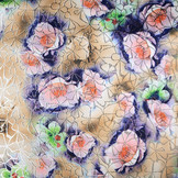 Brokaat Siermotief Kiemura Mokka Paars