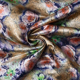 Brokat Ziermotiv Kiemura Mokka Lila