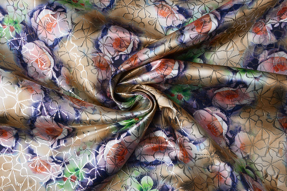 Brocade Ornamental Motif Kiemura Mocha Purple