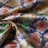 Brokaat Siermotief Kiemura Mokka Paars