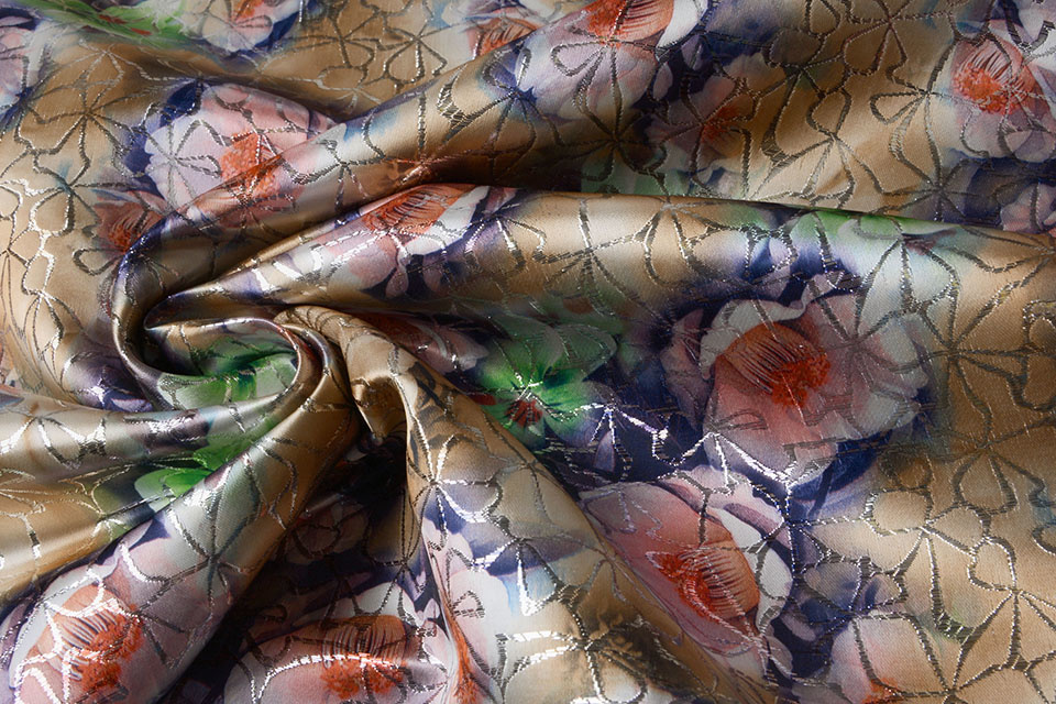 Brocade Ornamental Motif Kiemura Mocha Purple