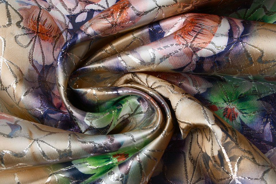 Brocade Ornamental Motif Kiemura Mocha Purple