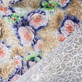 Brokaat Siermotief Kiemura Mokka Paars