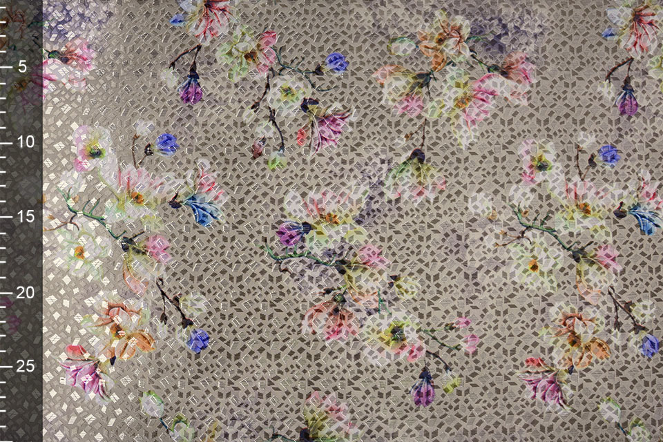Brocade Diamond Motif Timanti Taupe