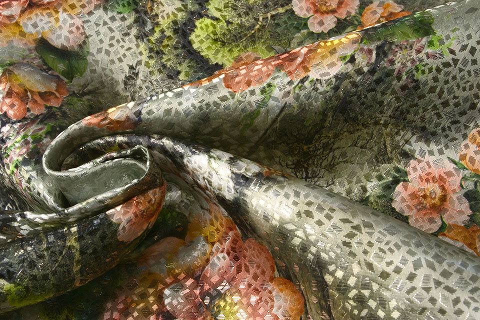 Brocade Diamond Motif Timanti Old Green