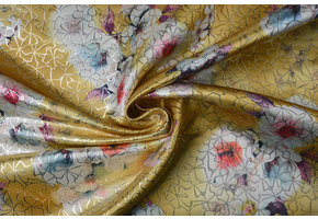 Brocade Ornamental Motif Kiemura Ocher Yellow