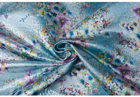 Brokat Ziermotiv Kiemura Blau Multi