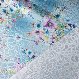 Brokaat Siermotief Kiemura Blauw Multi