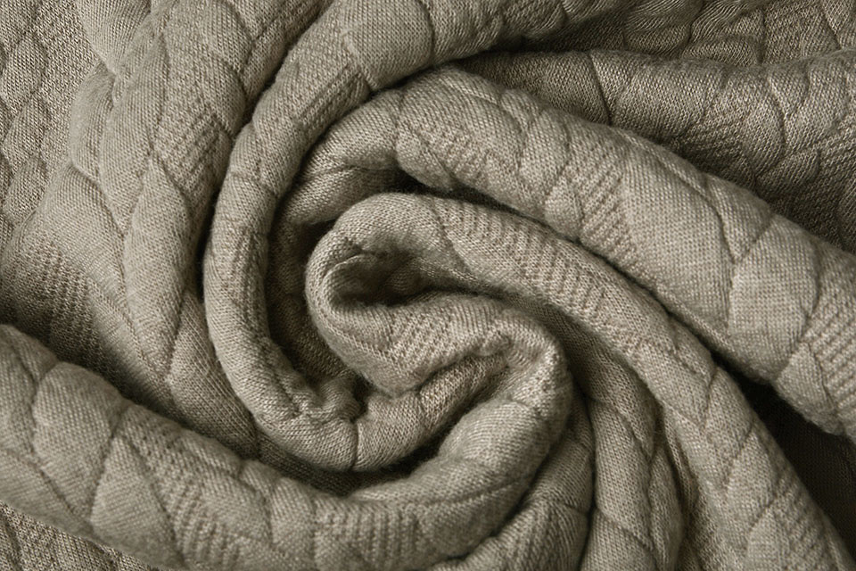 Knitted Cable Fabric Tricot Taupe